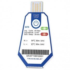 Traceable 18004-06 ONE Single Use USB Temperature Data Loggers, 53.6 to 57.2&amp;deg;F, 40-pack-