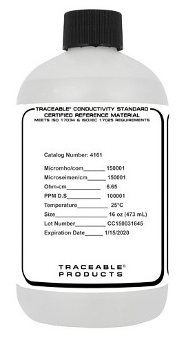 Traceable 4161 Conductivity Standard, 16 oz, 150,000 &amp;mu;S-
