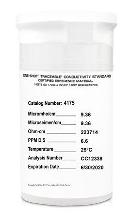 Traceable 4175 One-Shot Conductivity Standards, 6-Pack, 10 &amp;mu;S-