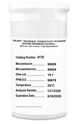 Traceable 4179 One-Shot Conductivity Standards, 6-Pack, 100,000 &amp;mu;S-