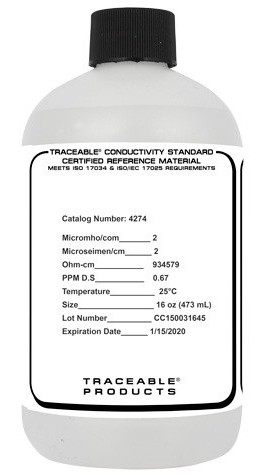Traceable 4274 Conductivity Standard, 16 oz, 1 &amp;mu;S-