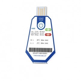 Traceable 6480 Single-Use Data Logging Thermometer, 10 mins/90 days, 35.6 to 46.4&amp;deg;F, 40 pack-