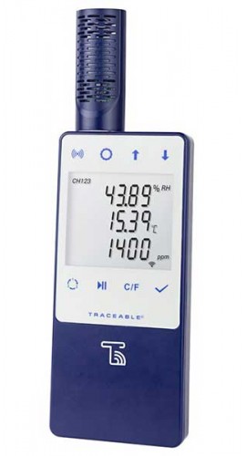 Traceable 6525 Wi-Fi Data Logging CO&lt;sub&gt;2&lt;/sub&gt; Meter with ambient sensor-