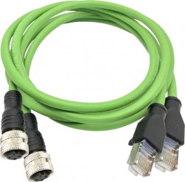 TREND Networks R151058 PROFINET Adapter Cables for the NaviTEK IE series, RJ45 to M12, D-coded, 39.37&amp;quot;, 2-pack-