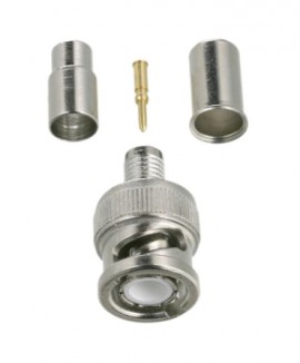 Triplett 305-21TP Male BNC Crimp/Crimp Connector, 50 &amp;ohm;, 10-pack-