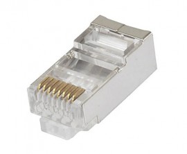 Triplett CAT6-HSPS-FP CAT6 RJ45 Shielded Pass-Thru Modular Connector, 50-pack-