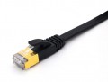 Triplett CAT7FL-100BK SSTP Shielded Flat Patch Cable, CAT7, 28 AWG, 100', black, stranded-