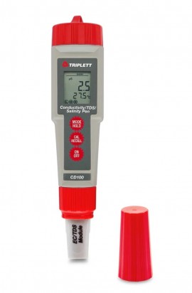 Triplett CD100 Conductivity/TDS/Salinity Pen, 32 to 194°F-