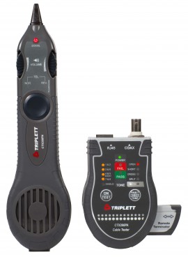 Triplett CTX200PA RJ45/Coax Cable Tester with inductive probe, 5 V DC, 20 mA-