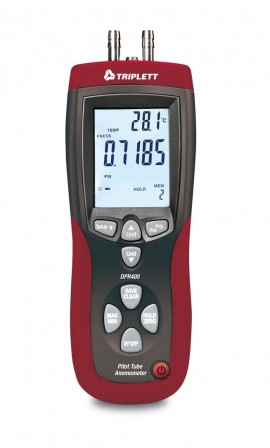 Triplett DPR400 Pitot Tube Anemometer, 32 to 122°F-