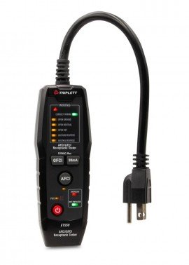 Triplett ET550 AFCI/GFCI Receptacle Tester with 19.7” AC cord-