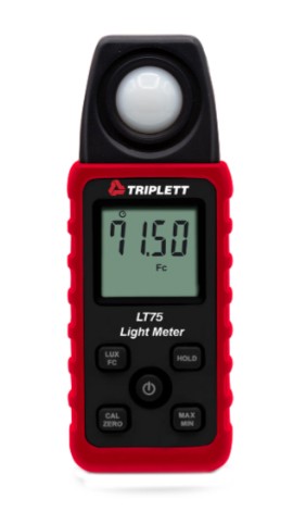 Triplett LT75 Digital Light Meter Lux/Fc, 0 to 40,000 Fc-