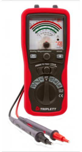 Triplett MG420 Analog Insulation Tester, 0.2 M&amp;ohm;-