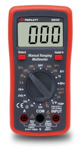 Triplett MM300 TRMS Manual Ranging Digital Multimeter-