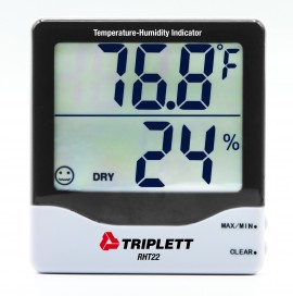 TRIPLETT RHT22-NIST LCD Screen Temperature Humidity Indicator,-