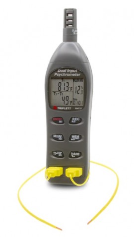 Triplett RHT37 Digital Psychrometer with type-K probe, 328 to 2498&amp;deg;F, 1 to 99.9% RH-