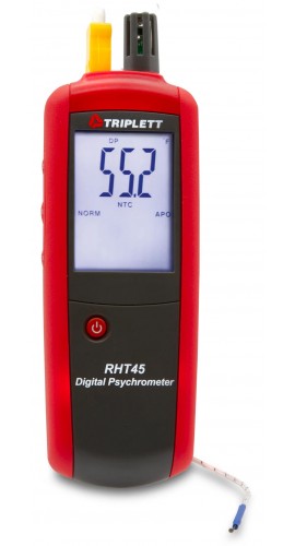 Triplett RHT45-NIST Digital Psychrometer with type-K temperature probe, 32 to 140&amp;deg;F, 0 to 100% RH,-