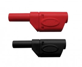 Triplett TL25 Stacking Banana Plugs, red and black-
