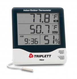 Triplett TM020 Indoor and Outdoor Thermometer, 32 to 122&amp;deg;F, 10 to 99% RH-