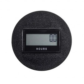 Trumeter 3410-3000-G AC DC Electronic LCD Hour Meter with round SAE case, 1/4" spade terminals, non-reset-