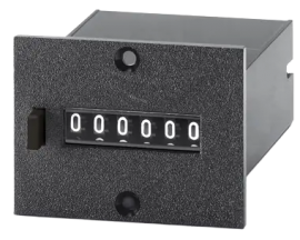 Trumeter MK Series 6-Digit Totalizing Counter, 110 V DC, 18 CPS, manual button, screw panel mount,-