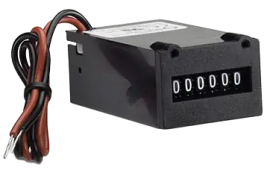 Trumeter 4916 Series 6-Digit Non-Reset Totalizing Counter, 110 V DC, 999980 set, behind-front panel mount-