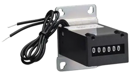 Trumeter 4916 Series 6-Digit Non-Reset Totalizing Counter, 24 V DC, 000000 set, combo front and V-base mount-