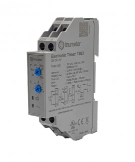 Trumeter TS Series Timer Switch Relay, 110 V AC and 24 V AC/DC, ON-delay, 1 C/O, DIN rail-