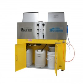 Uni-Ram UG5000WHR Spray Gun Washer with water heater installed, solvent and water tanks, dual gun-