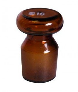 VEE GEE 03083-A SIBATA Standard Taper Amber Glass Stopper, #16-