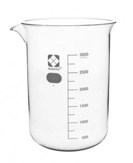 VEE GEE 10020-3000 SIBATA Glass Beaker, 3000 mL-