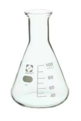 VEE GEE 10530-100A SIBATA Glass Erlenmeyer Flask, 100 mL, 10-pack-