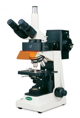 VEE GEE 1486FLI Trinocular Fluorescence Microscope, phase contrast/brightfield/darkfield, 10X eyepieces-