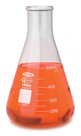 VEE GEE 20231-125 125mL Erlenmeyer Flasks, 125mL, Pack of 12-