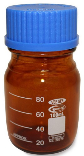 VEE GEE 20275-1000 Glass Media Bottle, 1000mL, Amber, Pack of 10-