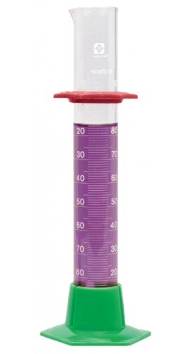 VEE GEE 2355-50 Student-Grade SIBATA Glass Graduated Cylinder, 50 mL, 6-pack-