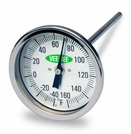 VEE GEE 82160-6 Scientific Thermometer with dial, -40 to 160&amp;deg;F, 6&amp;quot; stem-