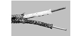 Watlow J20-3-S-304 Fiberglass Braided Thermocouple and Extension Wire with Stainless Steel Overbraid (1FT)-