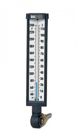 Weiss 9VU6-240 Vari-angle Industrial Glass Thermometer, 30 to 240&amp;deg;F-