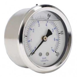 Weksler Glass 251C4PF Glycerin Filled Gauge, 2.5&quot;, 0/200 psi-