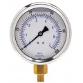 Weksler Glass 401L4PE Glycerin Filled Gauge, 4&quot;, 0/160 psi-