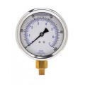 Weksler Glass 401L4PA Glycerin Filled Gauge with bottom connection, 0 to 15 psi, 4&amp;quot; dial-