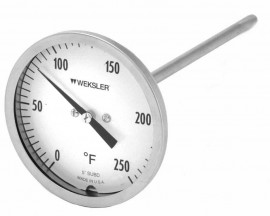 Weksler 3A0644DLX Bimetal Thermometer, 3" Dial Size-