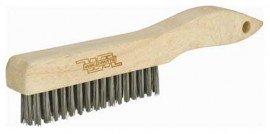 Weld-Mate NT609 Scratch Brush with Long Handle, Steel, 3 x 16 Wire Rows-