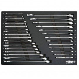 Wiha 30492 Combination Wrench Tray Set, SAE/metric, 31-piece-