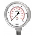 WIKA 233.54 Pressure Gauge, -30 inHg/30 psi/kpa, 4&amp;quot; dial, &amp;frac12;&amp;quot; NPT lower mount, SS housing-