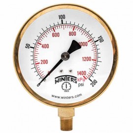 Winters P1S490 P1S Pressure Gauge, 0 to 600 psi, 4.5&amp;quot;-