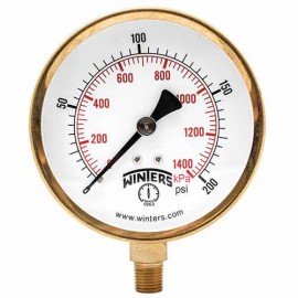 Winters P1S490 P1S Pressure Gauge, 0 to 600 psi, 4.5&amp;quot;-