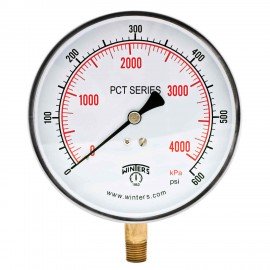 Winters PCT331 Contractor Gauge, 4.5&amp;quot; Dial, 0-600 PSI/KPA, 1/4&amp;quot; Bottom-