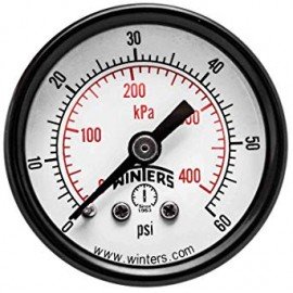 Winters PEM1422 Economy Gauge, 0 to 200 psi/kPa, 1.5&amp;quot; dial, &amp;frac18;&amp;quot; NPT back-
